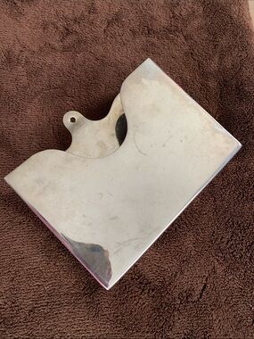 Chrome Art Deco (likely antique circa 1930s) wall pocket/toilet tissue holder